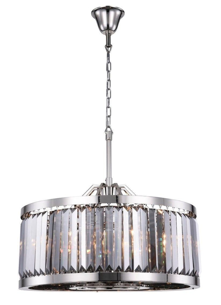 Steel Round Frame with Clear Crystal Chandelier - LV LIGHTING