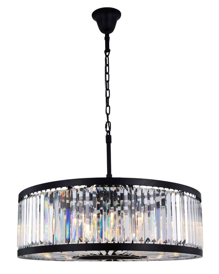 Steel Round Frame with Clear Crystal Chandelier - LV LIGHTING