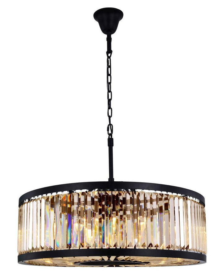 Steel Round Frame with Clear Crystal Chandelier - LV LIGHTING