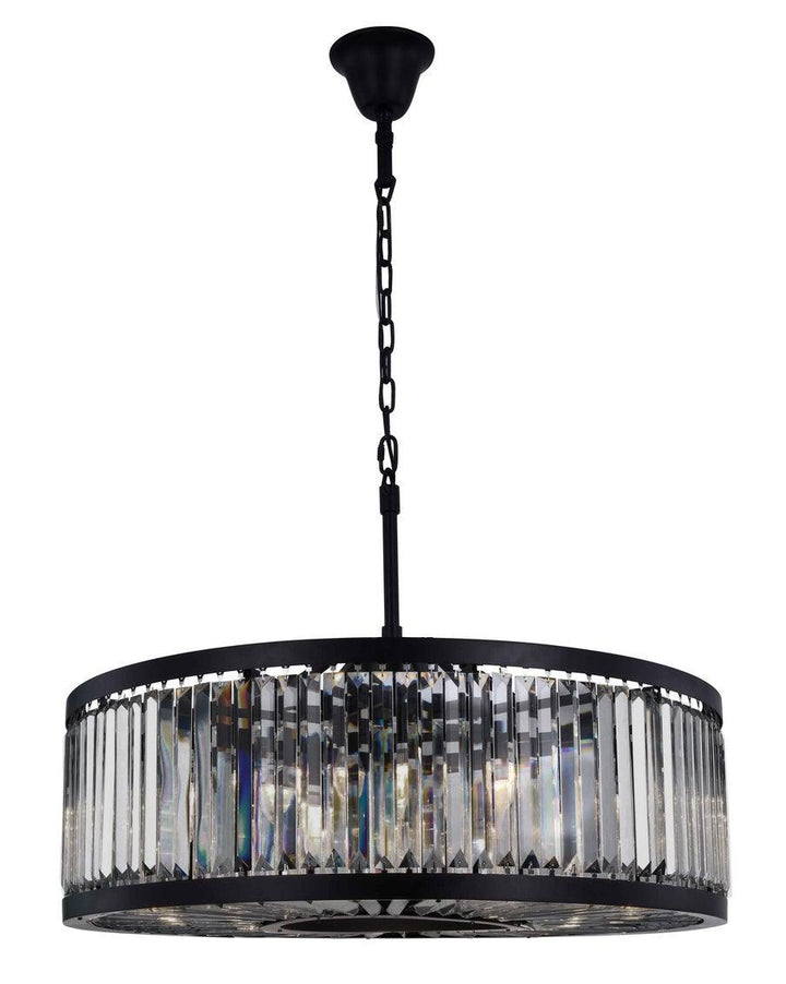 Steel Round Frame with Clear Crystal Chandelier - LV LIGHTING