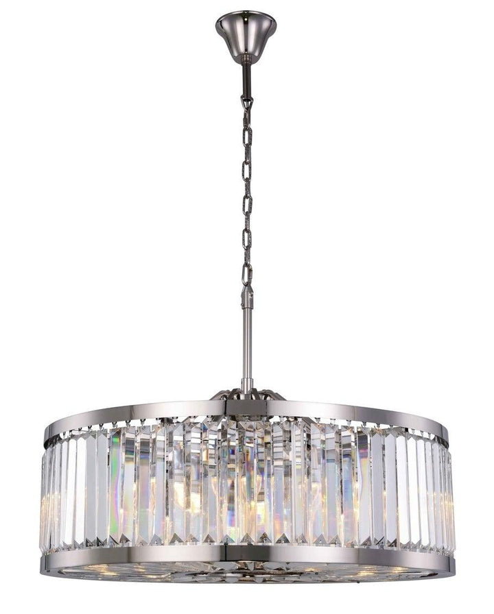 Steel Round Frame with Clear Crystal Chandelier - LV LIGHTING