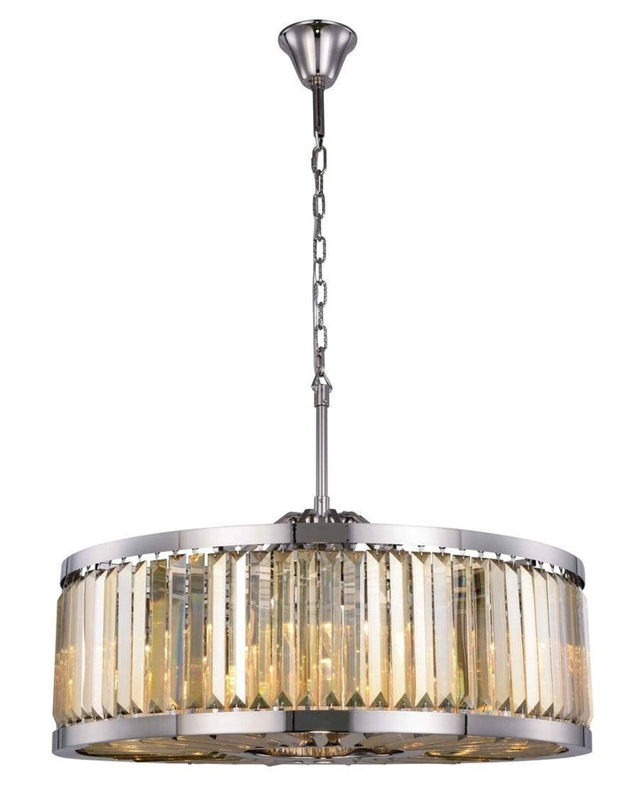 Steel Round Frame with Clear Crystal Chandelier - LV LIGHTING