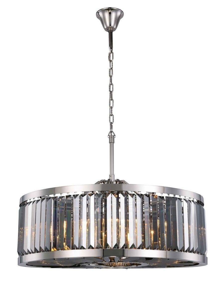 Steel Round Frame with Clear Crystal Chandelier - LV LIGHTING