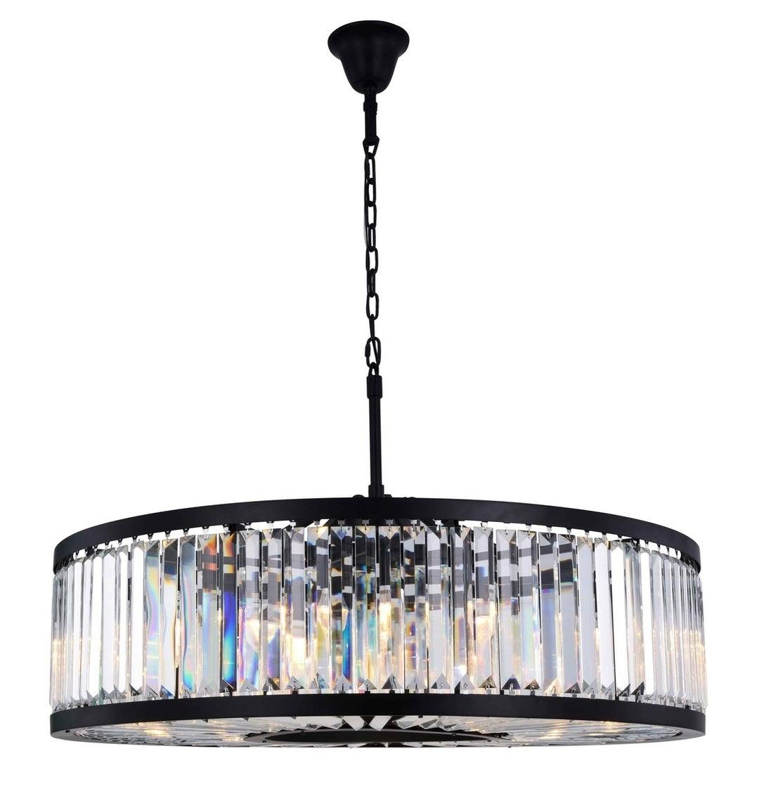 Steel Round Frame with Clear Crystal Chandelier - LV LIGHTING