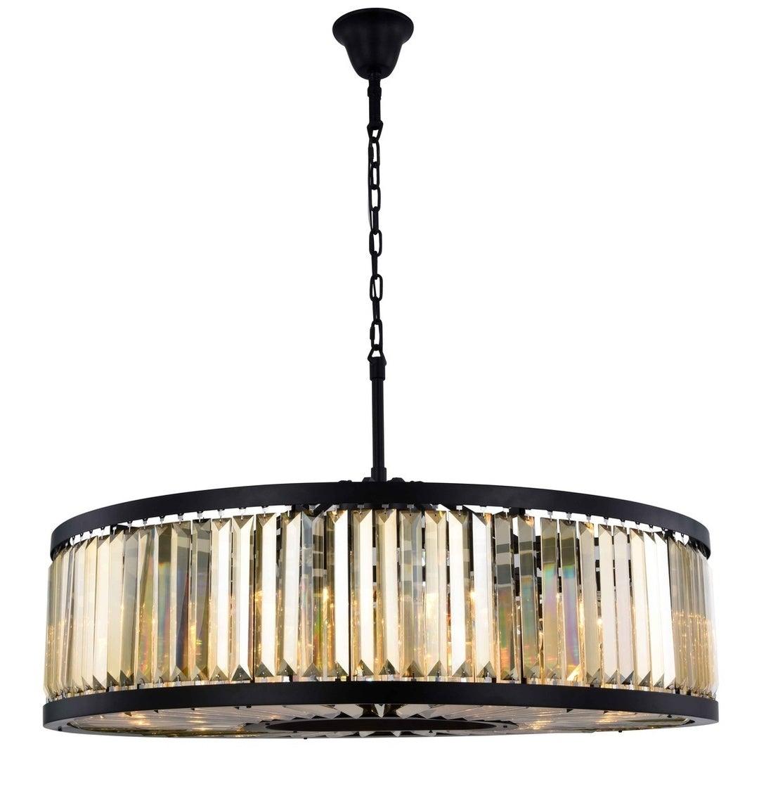 Steel Round Frame with Clear Crystal Chandelier - LV LIGHTING