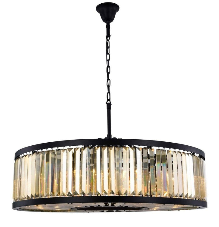 Steel Round Frame with Clear Crystal Chandelier - LV LIGHTING
