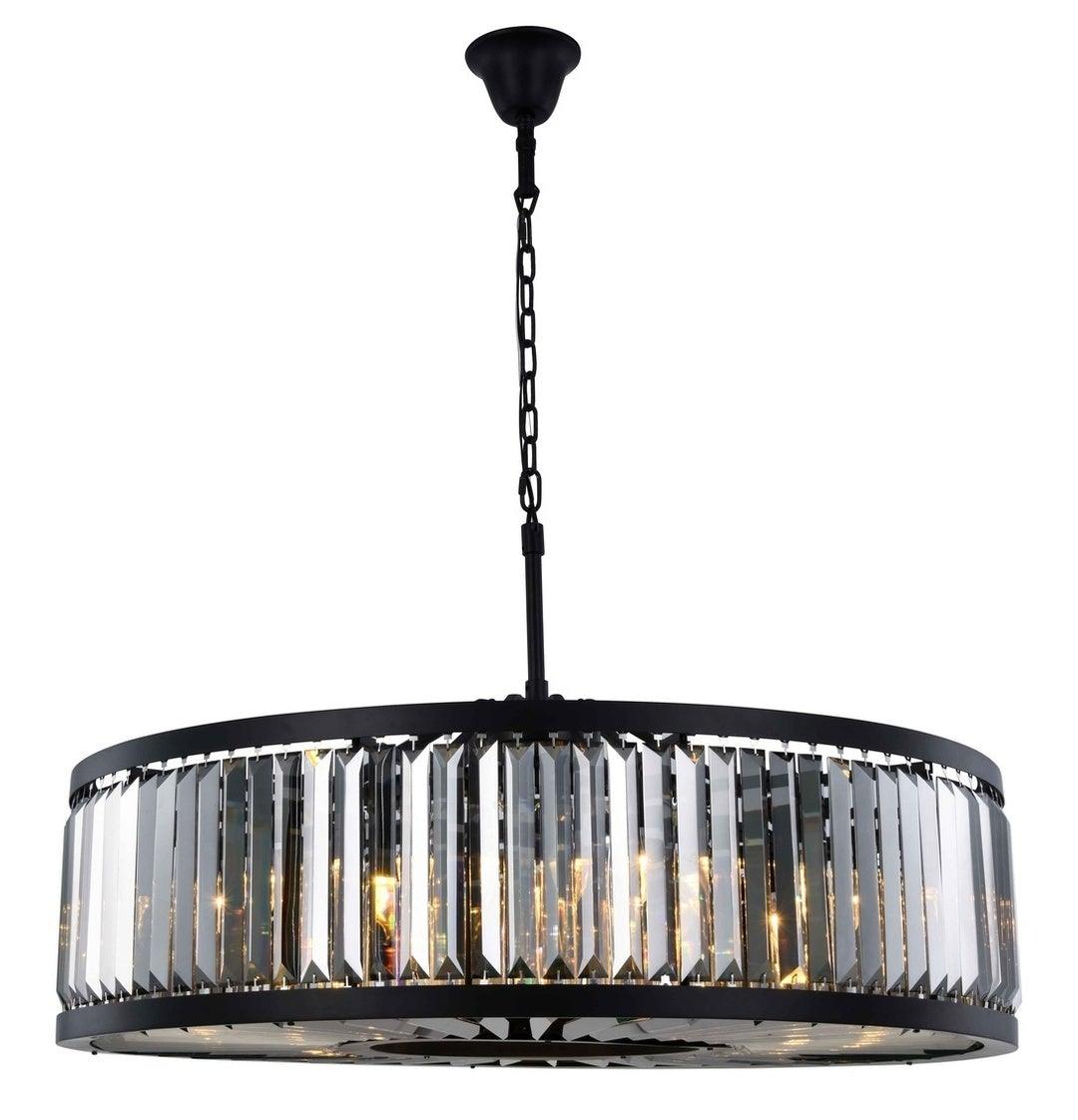 Steel Round Frame with Clear Crystal Chandelier - LV LIGHTING