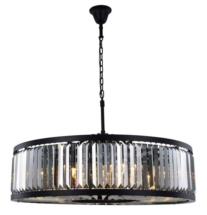 Steel Round Frame with Clear Crystal Chandelier - LV LIGHTING