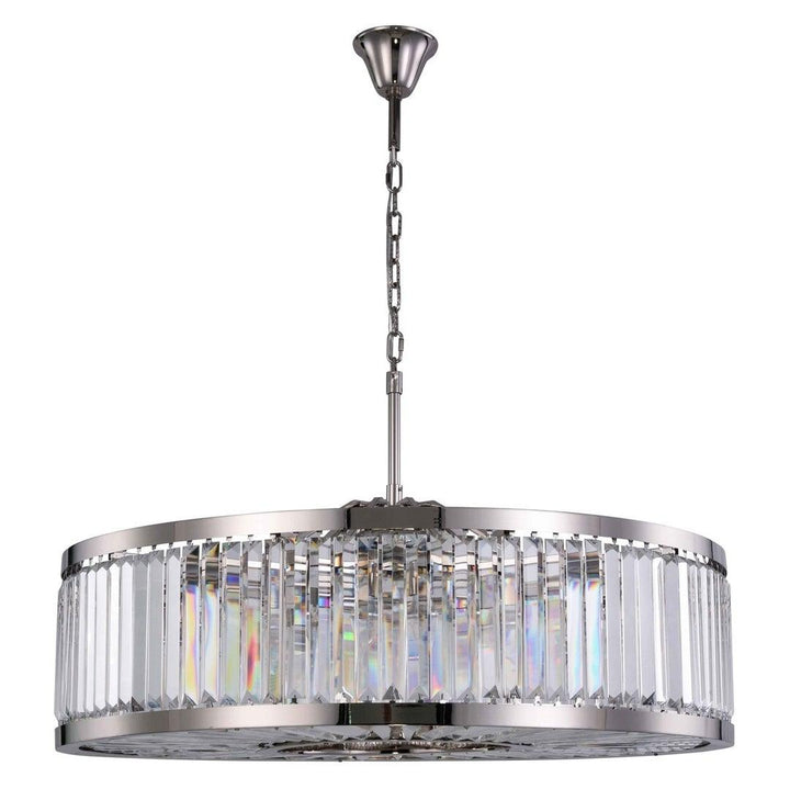 Steel Round Frame with Clear Crystal Chandelier - LV LIGHTING