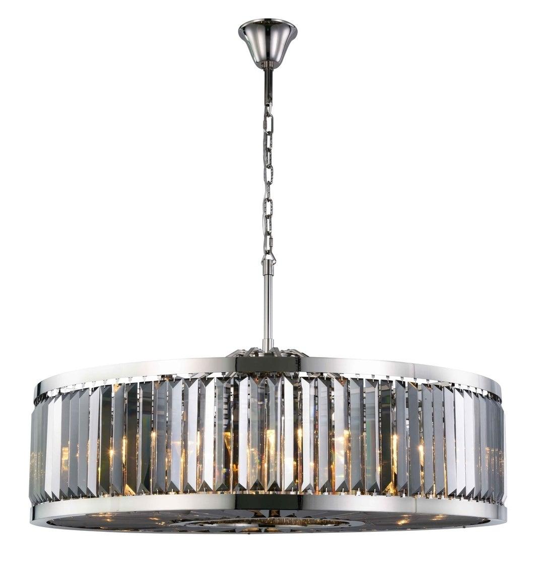 Steel Round Frame with Clear Crystal Chandelier - LV LIGHTING