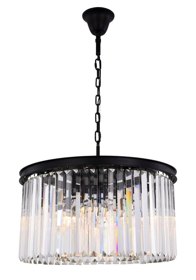 Steel Frame with Clear Crystal Rod Pendant / Chandelier - LV LIGHTING