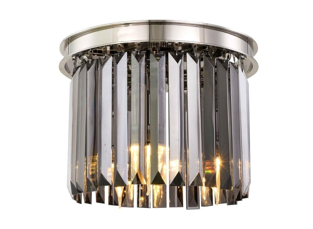 Steel Round Frame with Clear Crystal Rod Flush Mount - LV LIGHTING
