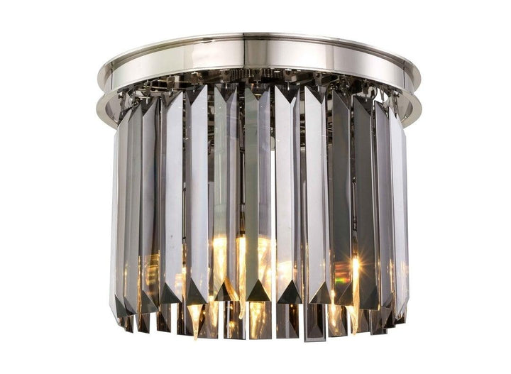 Steel Round Frame with Clear Crystal Rod Flush Mount - LV LIGHTING