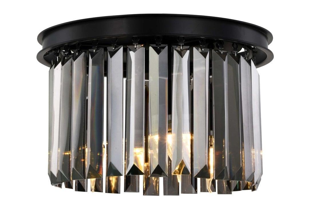 Steel Round Frame with Clear Crystal Rod Flush Mount - LV LIGHTING