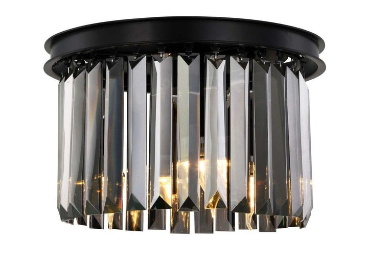 Steel Round Frame with Clear Crystal Rod Flush Mount - LV LIGHTING