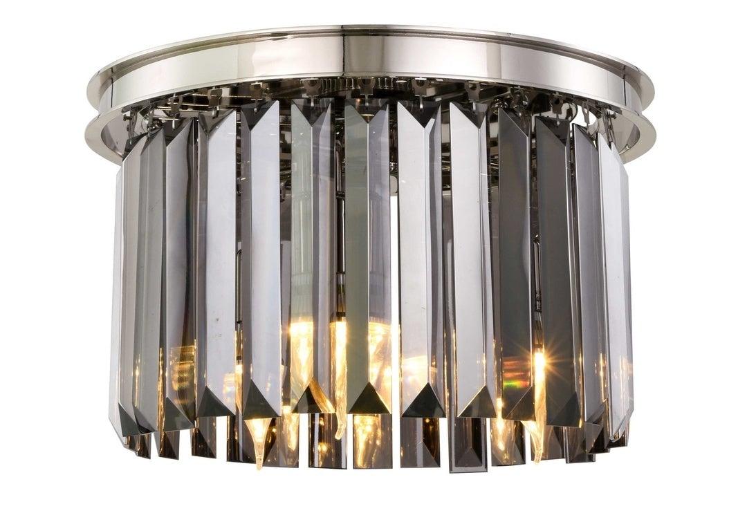 Steel Round Frame with Clear Crystal Rod Flush Mount - LV LIGHTING