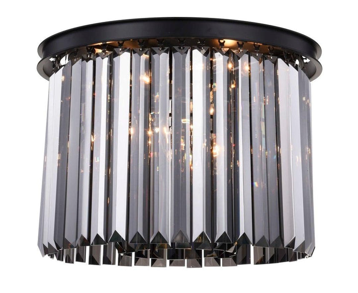 Steel Round Frame with Clear Crystal Rod Flush Mount - LV LIGHTING