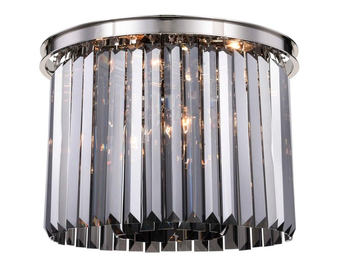 Steel Round Frame with Clear Crystal Rod Flush Mount - LV LIGHTING