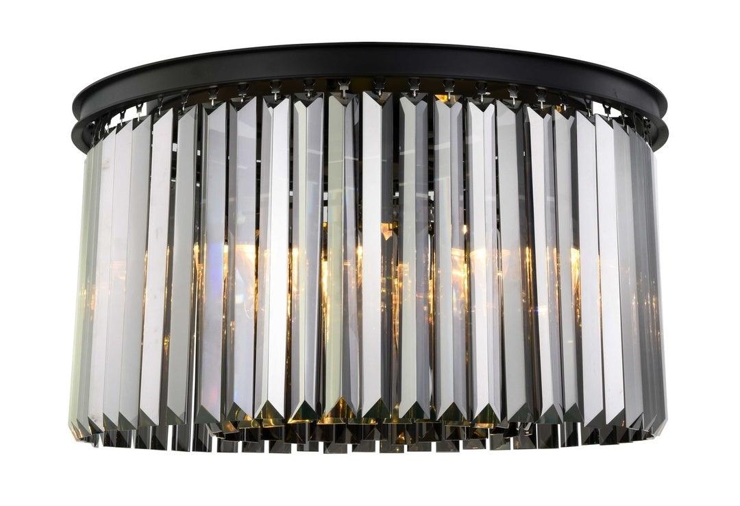 Steel Round Frame with Clear Crystal Rod Flush Mount - LV LIGHTING