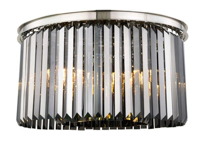 Steel Round Frame with Clear Crystal Rod Flush Mount - LV LIGHTING
