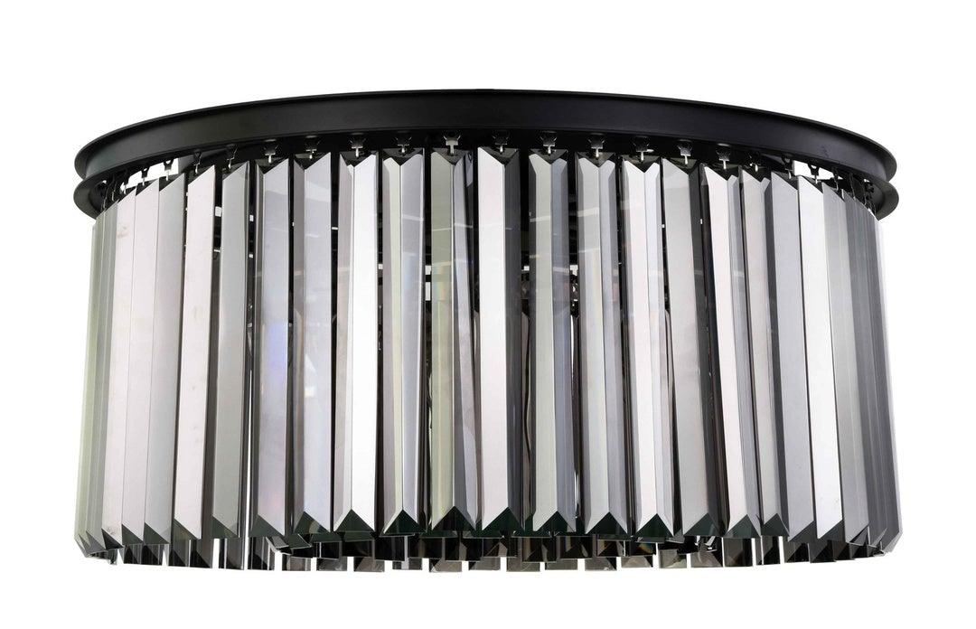 Steel Round Frame with Clear Crystal Rod Flush Mount - LV LIGHTING