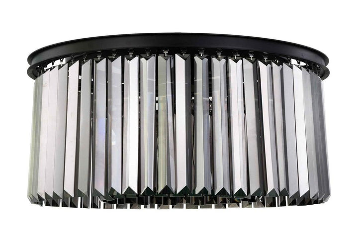 Steel Round Frame with Clear Crystal Rod Flush Mount - LV LIGHTING