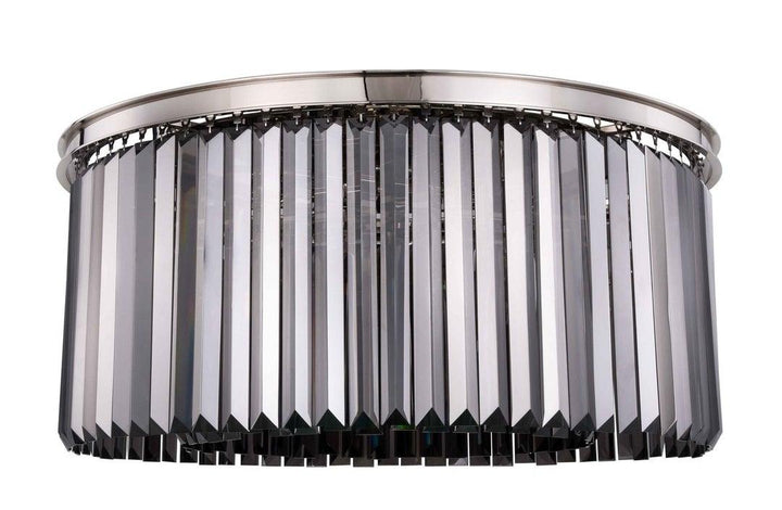 Steel Round Frame with Clear Crystal Rod Flush Mount - LV LIGHTING