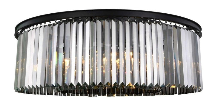 Steel Round Frame with Clear Crystal Rod Flush Mount - LV LIGHTING