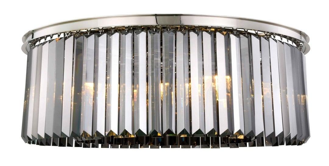 Steel Round Frame with Clear Crystal Rod Flush Mount - LV LIGHTING