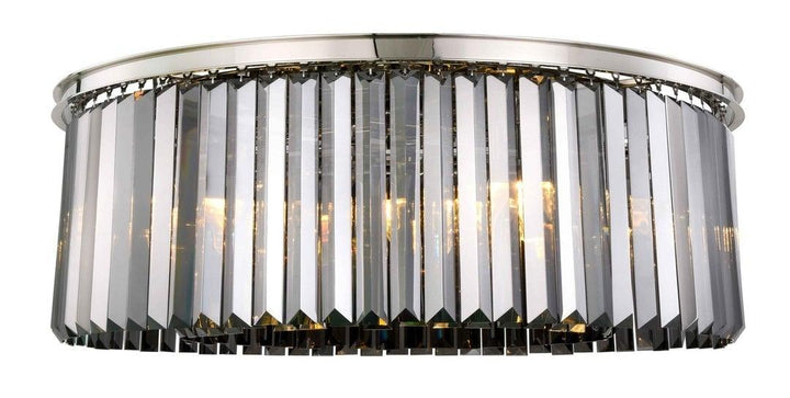 Steel Round Frame with Clear Crystal Rod Flush Mount - LV LIGHTING