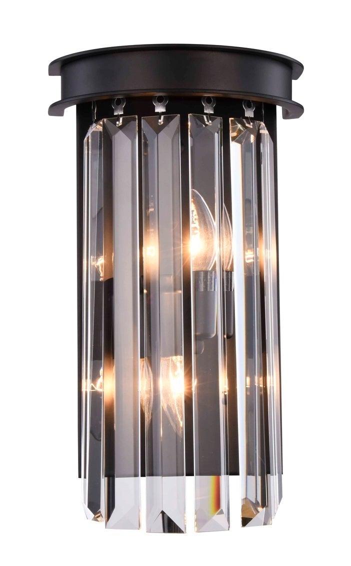 Steel Frame with Clear Crystal Rod Wall Sconce - LV LIGHTING