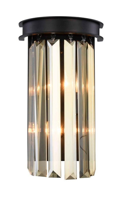 Steel Frame with Clear Crystal Rod Wall Sconce - LV LIGHTING