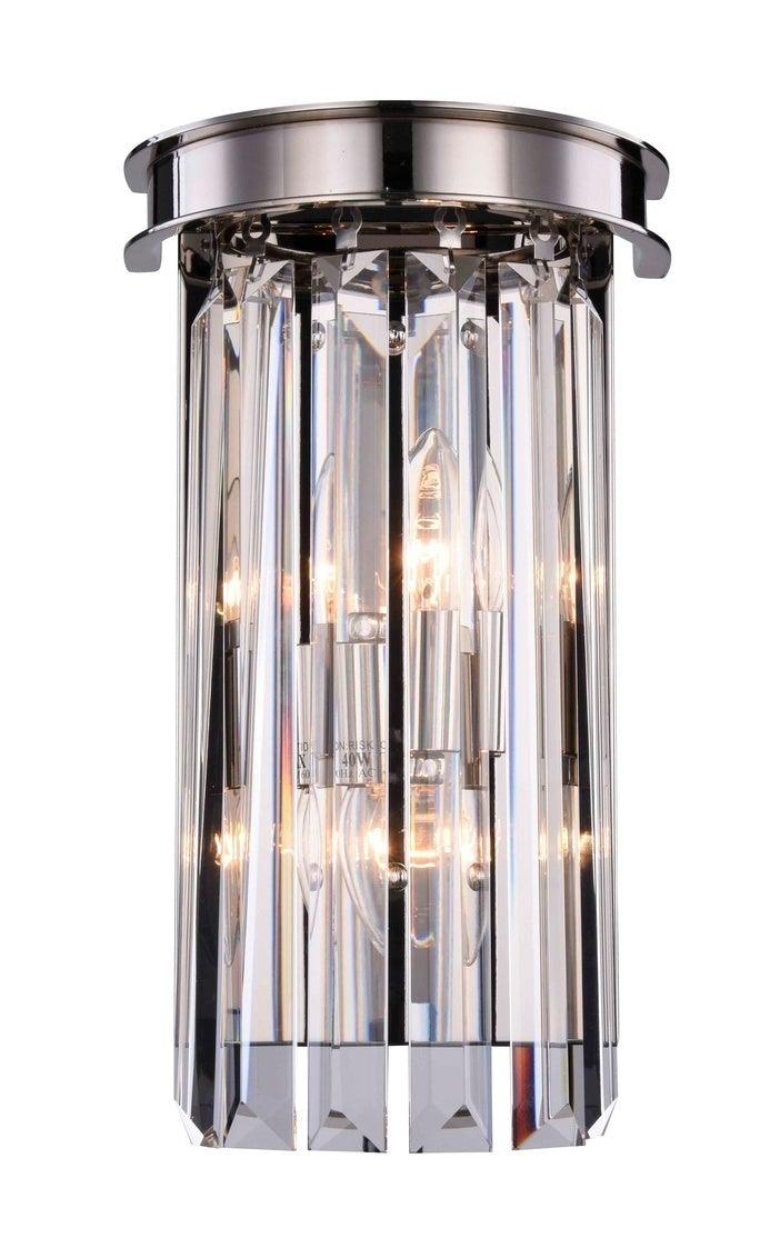 Steel Frame with Clear Crystal Rod Wall Sconce - LV LIGHTING