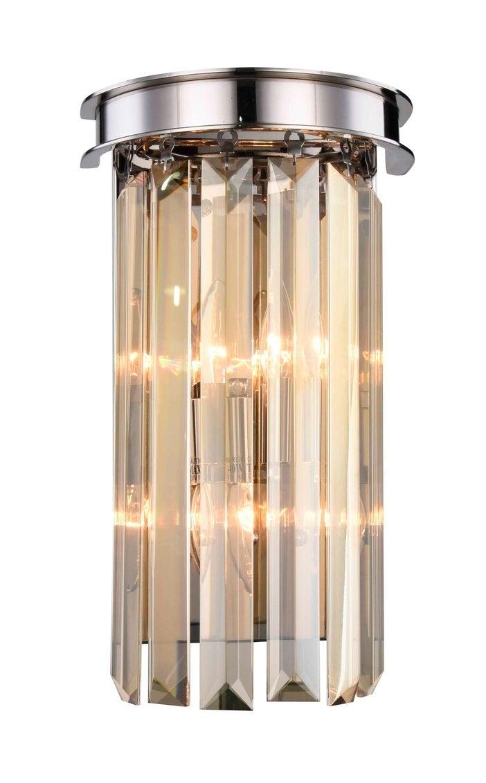 Steel Frame with Clear Crystal Rod Wall Sconce - LV LIGHTING