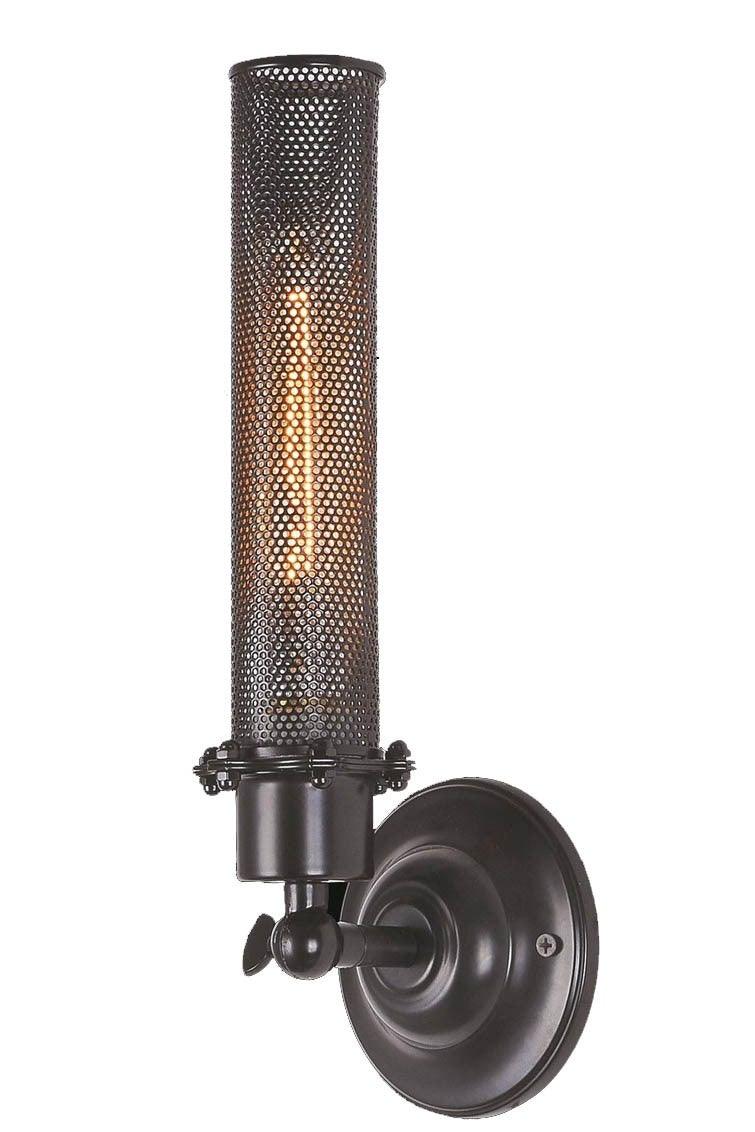 Black with Cylindrical Mesh Shade Wall Sconce - LV LIGHTING