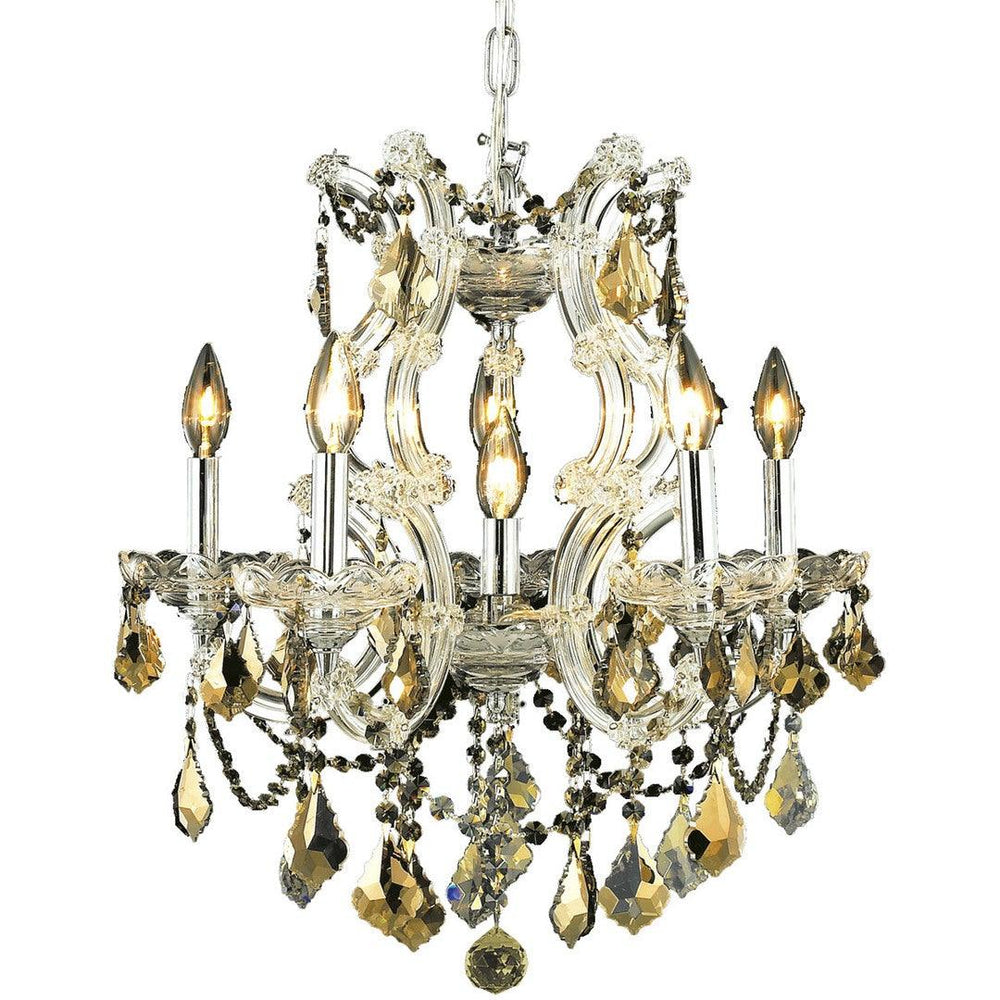 Steel with Clear Crystal Chandelier - LV LIGHTING