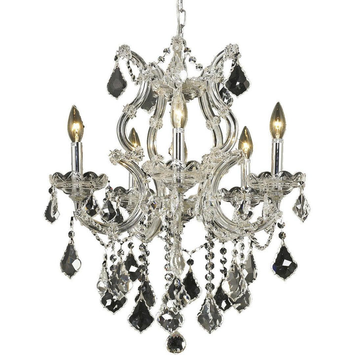 Steel with Clear Crystal Chandelier - LV LIGHTING