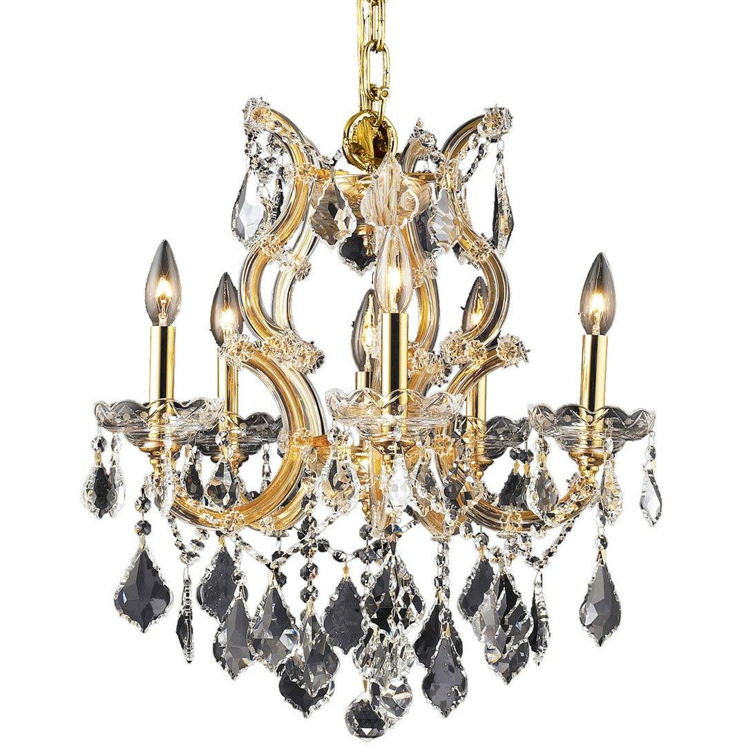Steel with Clear Crystal Chandelier - LV LIGHTING