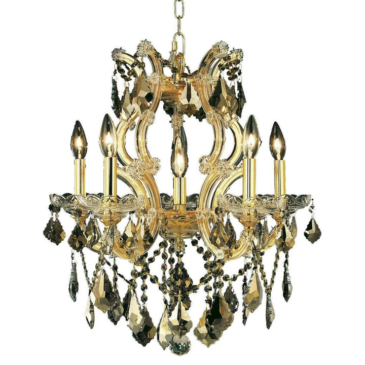 Steel with Clear Crystal Chandelier - LV LIGHTING