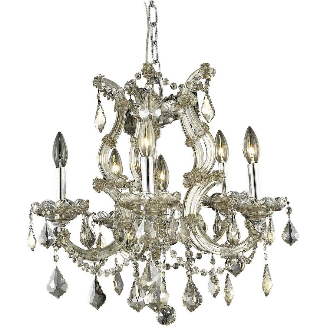 Steel with Clear Crystal Chandelier - LV LIGHTING