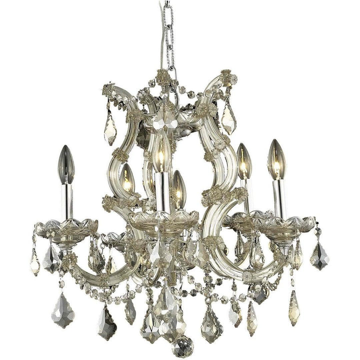 Steel with Clear Crystal Chandelier - LV LIGHTING
