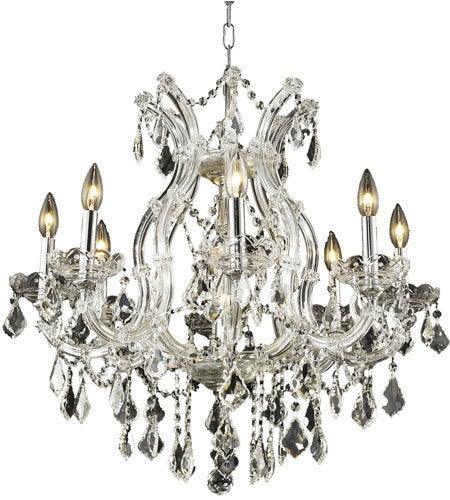 Steel with Clear Crystal Chandelier - LV LIGHTING