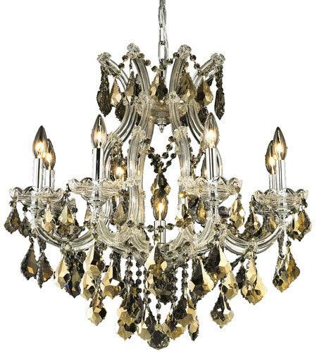 Steel with Clear Crystal Chandelier - LV LIGHTING