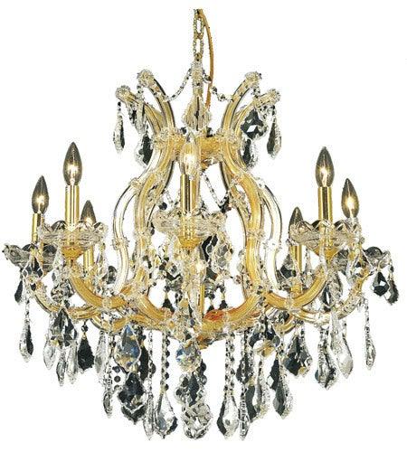 Steel with Clear Crystal Chandelier - LV LIGHTING
