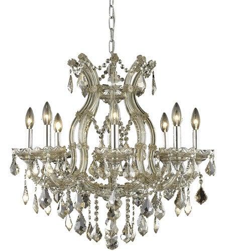 Steel with Clear Crystal Chandelier - LV LIGHTING