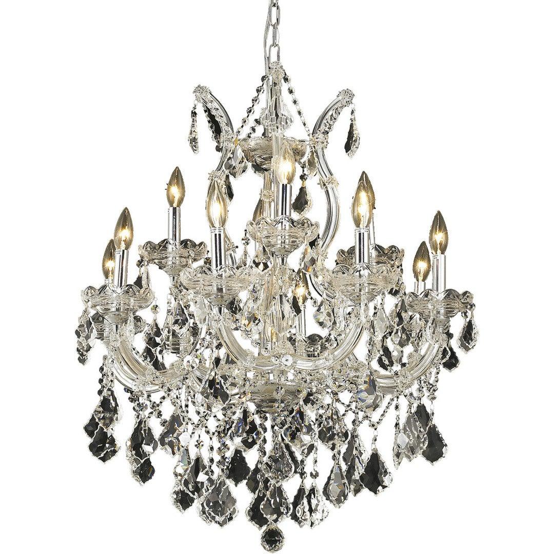 Steel with Clear Crystal Chandelier - LV LIGHTING