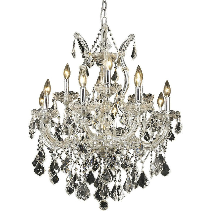Steel with Clear Crystal Chandelier - LV LIGHTING