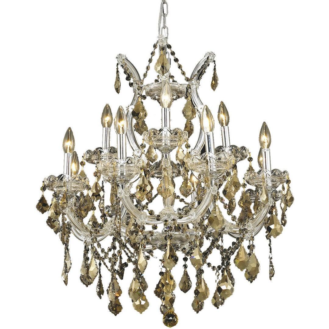 Steel with Clear Crystal Chandelier - LV LIGHTING