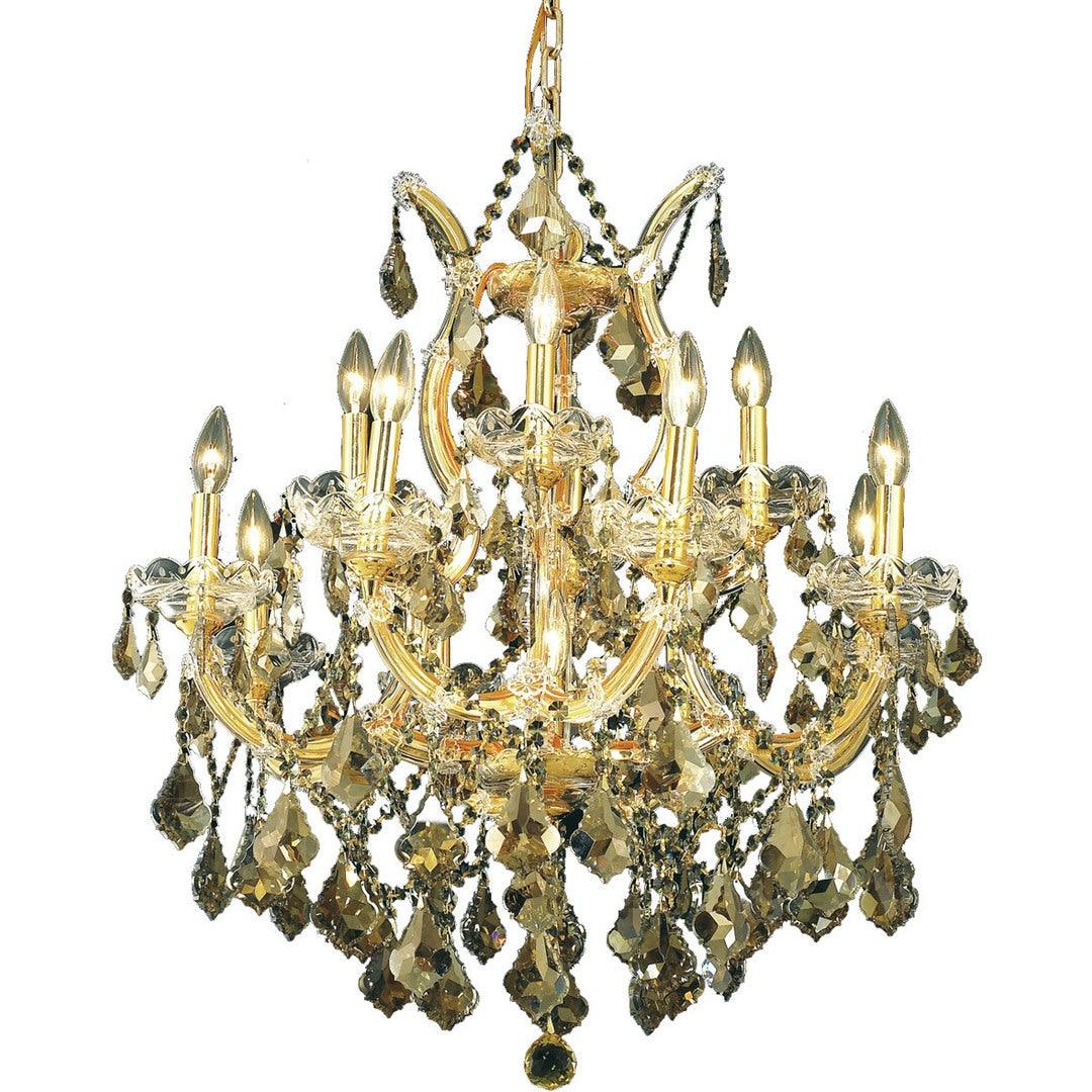 Steel with Clear Crystal Chandelier - LV LIGHTING