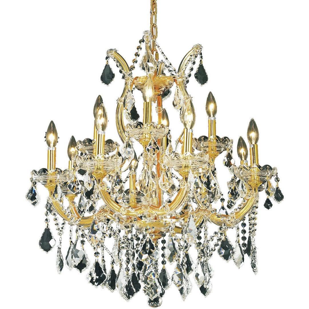 Steel with Clear Crystal Chandelier - LV LIGHTING